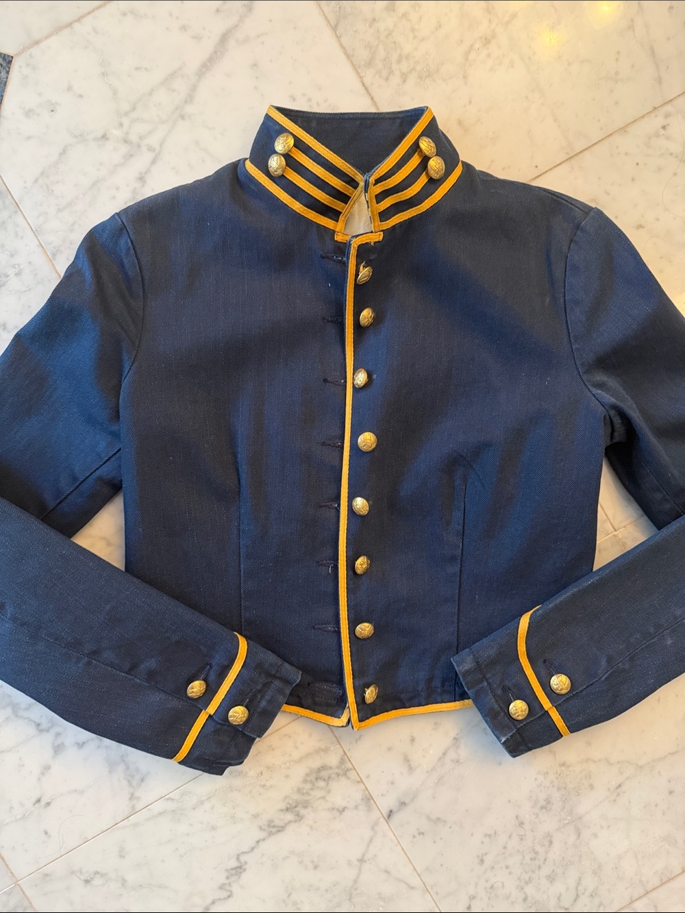Ralph Lauren Navy/Gold Cropped Military Spencer Jacket